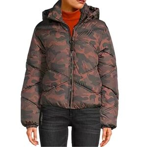 Brown Camouflage Puffer Jacket Size 3XL